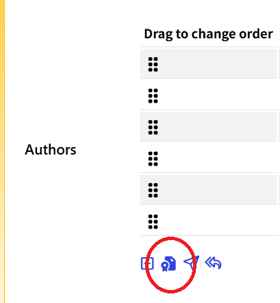 EDAS paper page: the acceptance letter icon below the list of authors, circled in red